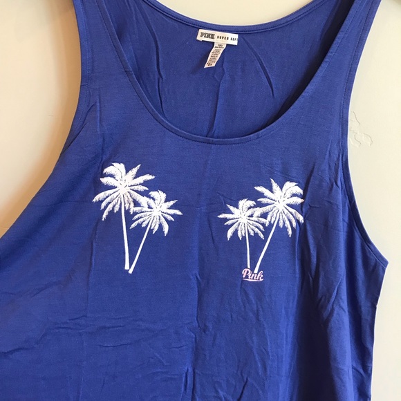 PINK Super Soft Palm Trees Cropped Tank - Picture 2 of 5